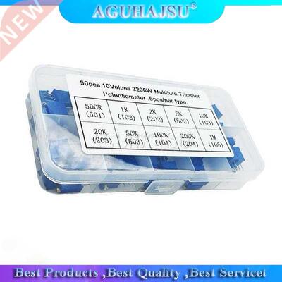 50pcs 296W Multiturn Trimmer Potentiometer Kit High Precisi