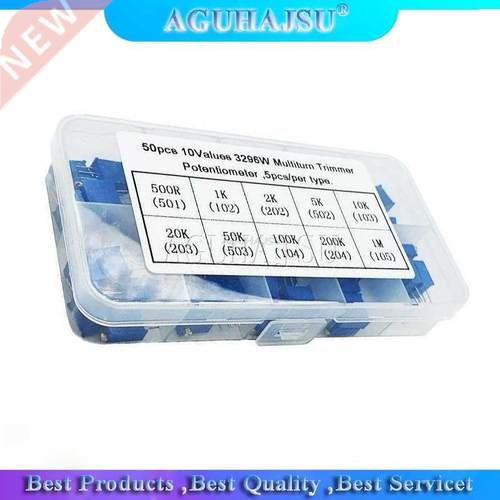 50pcs 296W Multiturn Trimmer Potentiometer Kit High Precisi