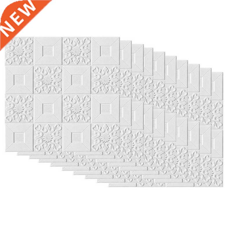 10Pcs 3D Self-Adhesive Tile Brick Wall Panel Roof Sticker Fo