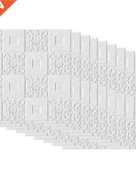10Pcs 3D Self-Adhesive Tile Brick Wall Panel Roof Sticker Fo