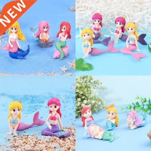 One Or 4pcs Mermaid Cake Decor Miniature Landscape Aquarium
