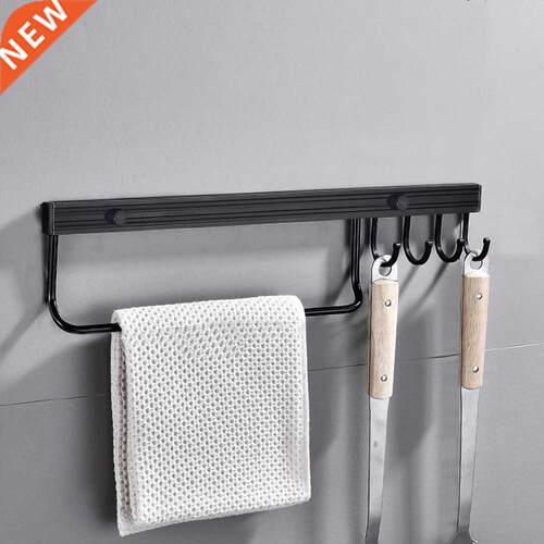 4/6 Hooks Aluminium Kitchen Wall Mounted Hook Self-Adhesive