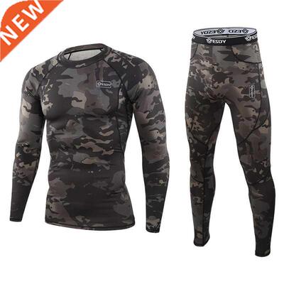 Thermal Underwear Men Winter Fleece Warm Tights Compression
