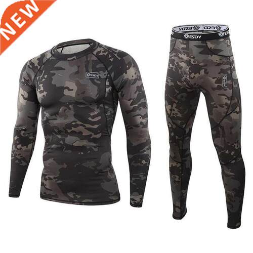Thermal Underwear Men Winter Fleece Warm Tights Compression