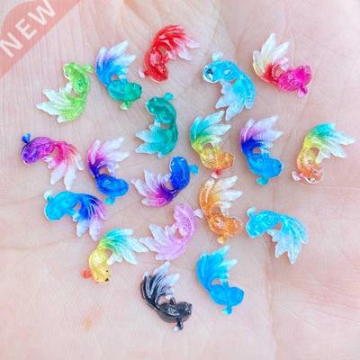 50Pcs Acrylic Lovely Mixed Mini Goldfish Flatback Cabochon S