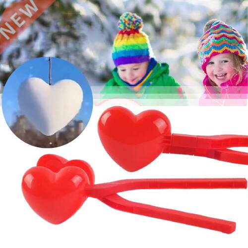 Love Heart Shape Snowball Maker Clip Mold Plastic Duck Snow