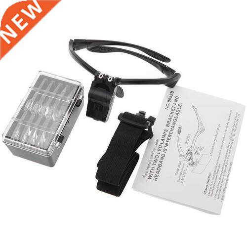 9892B Headband Magnifying Glass Eye Repair Magnifier 2 LED L