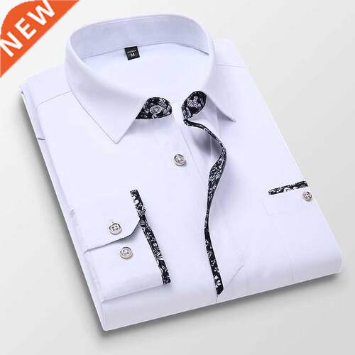 Quality Men Shirt Long Sleeve Business Dress Casual Shirts C