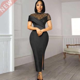 Black Dress for Women See Through Large Size Robes Gowns