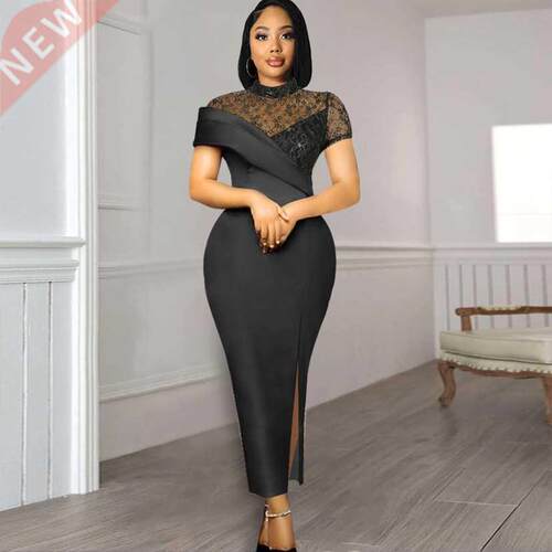 Black Dress for Women See Through Large Size Robes Gowns