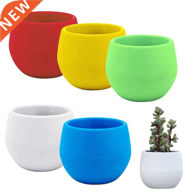 1pcs Round Plastic Flower Pots Mini Potted Plants Pots