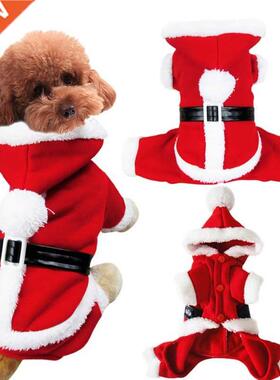 Christmas Pet Dog Jumpsuits Winter Warm Pet Dog Four Legged