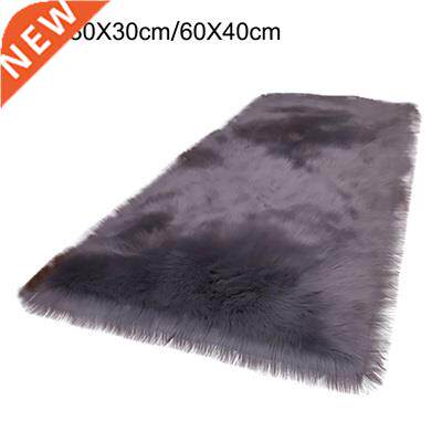 Artificial Wool Mat Anti-Slip Fluffy Rugs Pad Solid Color