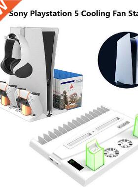 For PS5 Stand Cooling Fan Stand Headset Holder For PS5