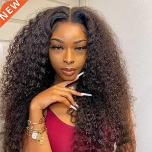 Curly Human Hair Wig 0 4 Inch Hd Transparent Loose Deep Wa