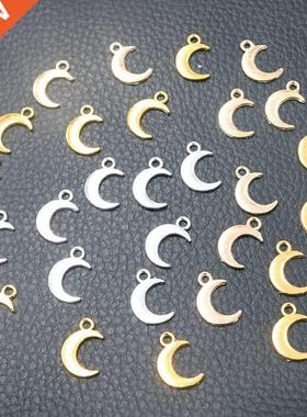 50pcs Silver Plated Cute Mini Moon Pendants Earrings Bracele