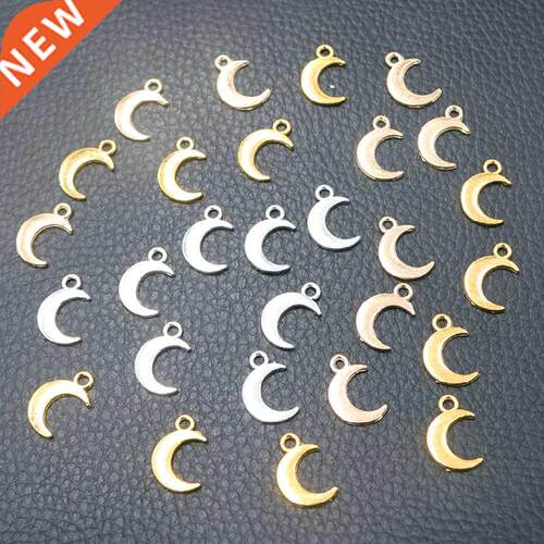 50pcs Silver Plated Cute Mini Moon Pendants Earrings Bracele