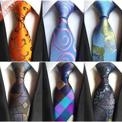 Ricnais Classic Silk Men Tie Plaid Neck Ties 8cm Green Blue