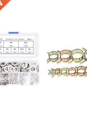 360Pcs Stainless Steel Flat Washers Sealing Ring Washers Ass