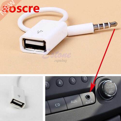 1Pc .5mm Male AUX Audio Plug To USB 2.0 Female Converter Ca