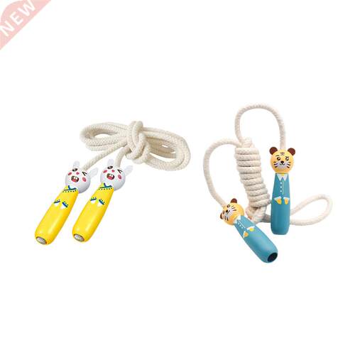 Adjustable Kids Jump Ropes Wood Handle Sport Bodybuilding