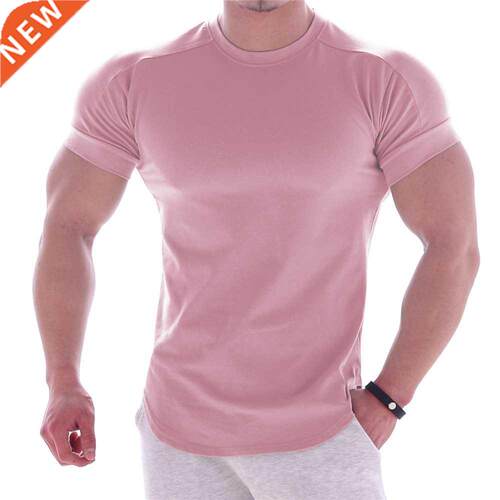 Gym T-shirt Men Short sleeve T-shirt Casual blank Slim t shi