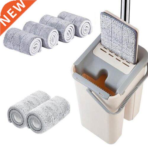 6pcs Cloth Flat Squeeze Auto Spin Mop Fiber Avoid Hand Washi