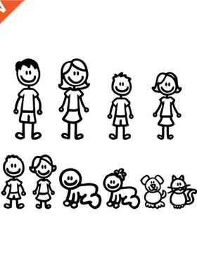 Car Stickers Interesting Family Dad Mom Kids Dog Cat Fashion