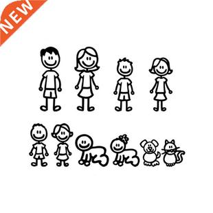 Car Stickers Interesting Family Dad Mom Kids Dog Cat Fashion
