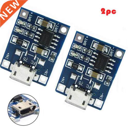 2Pcs 1A 5V TP4056 Lithium Battery Charging Module USB Board