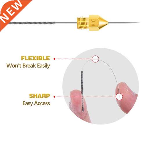 3D Printer DIY Mk8 Brass Extruder Nozzle Cleaning Needles Se