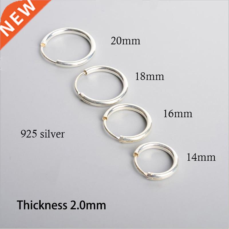 925 Sterling Silver Bold Hoop Earrings For Women Men Thicker
