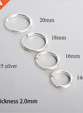 925 Sterling Silver Bold Hoop Earrings For Women Men Thicker