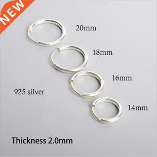 925 Sterling Silver Bold Hoop Earrings For Women Men Thicker