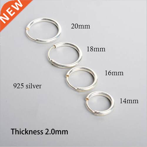 925 Sterling Silver Bold Hoop Earrings For Women Men Thicker