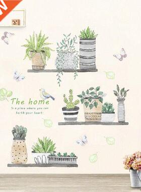 Garden Plant Bonsai Flower Butterfly Wall Stickers Home