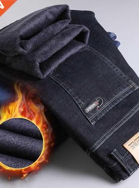Winter Thermal Warm Flannel Stretch Jeans Mens Winter Qualit