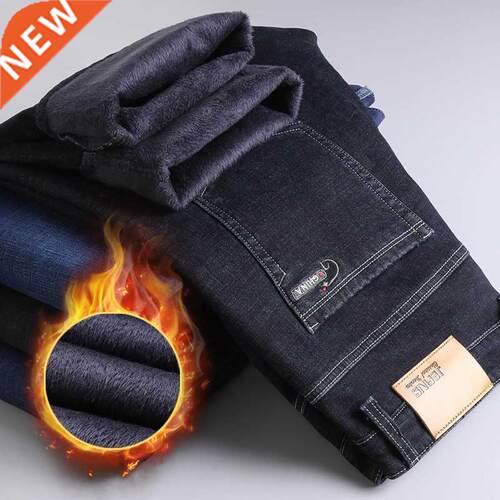 Winter Thermal Warm Flannel Stretch Jeans Mens Winter Qualit