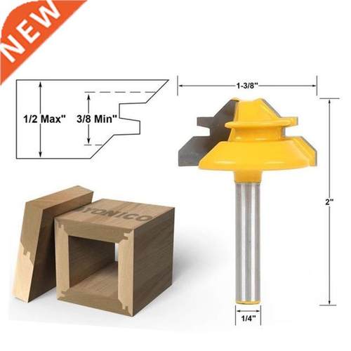 6.5mm 45 Degree 1/2' Milling Cutter Router Bit Set Wood Cut