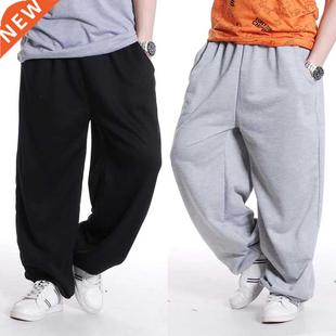 Fashion Hip Hop Streetwe Hem Pants Men Sweatpants Loose