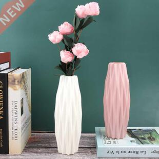 Flower Vase Decoration Home Plastic Vase White Imitation
