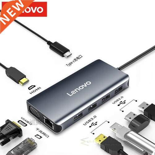 LX0808 USB C HUB to Multi USB 3.0 HDMI VGA RJ45 Adapter Dock