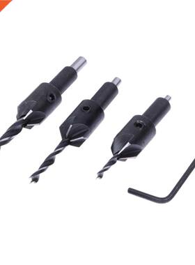 Pcs HSS 5Flute Countersink Drill Bit Set Screw Drill Press
