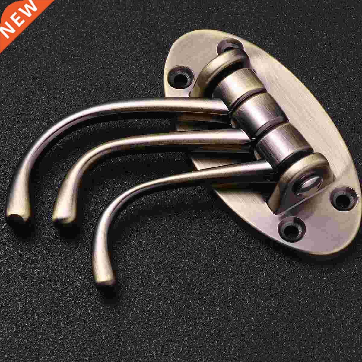 2Pcs Swivel Coat Hat Hook Swing Arm Triple Hook Wall