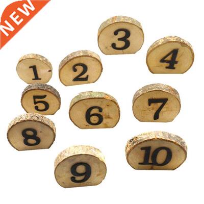10Pcs 1-10 Rustic Wedding Table Numbers Round Wooden Log Sli