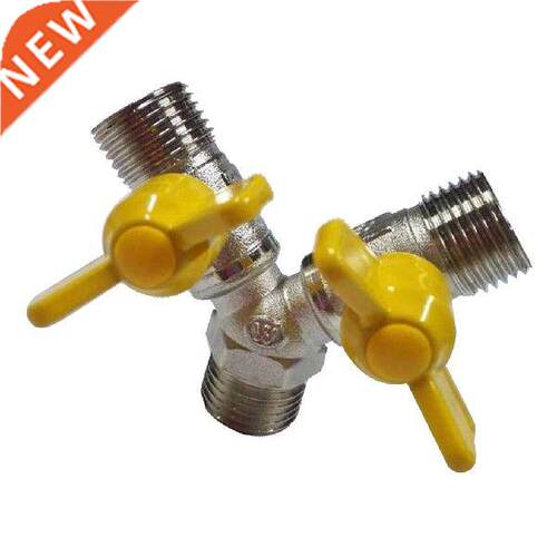 Brass Two Way Natural Gas Pipe Splitter Connectors Piece
