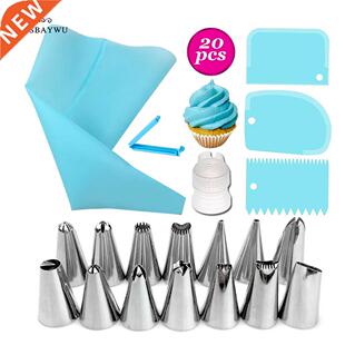 20 PCS Cream Nozzles with Pastry Bag Tools Accessories Set