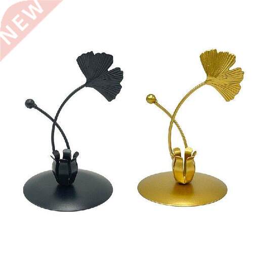 Wrought Iron Ginkgo Leaf Candle Holder Metal Candlestick