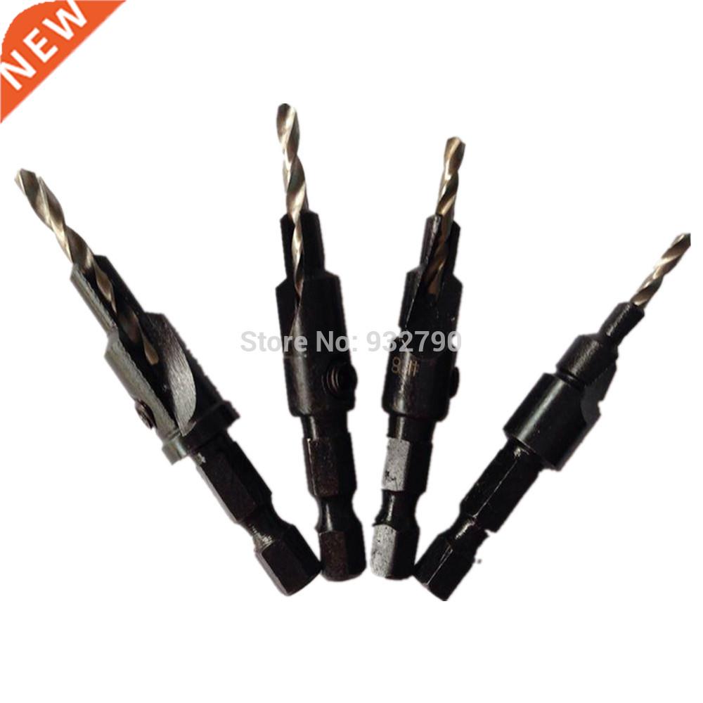 4pcs 6# 8# 10# 12# 1/4 Hex Change Shank Countersink Tapered