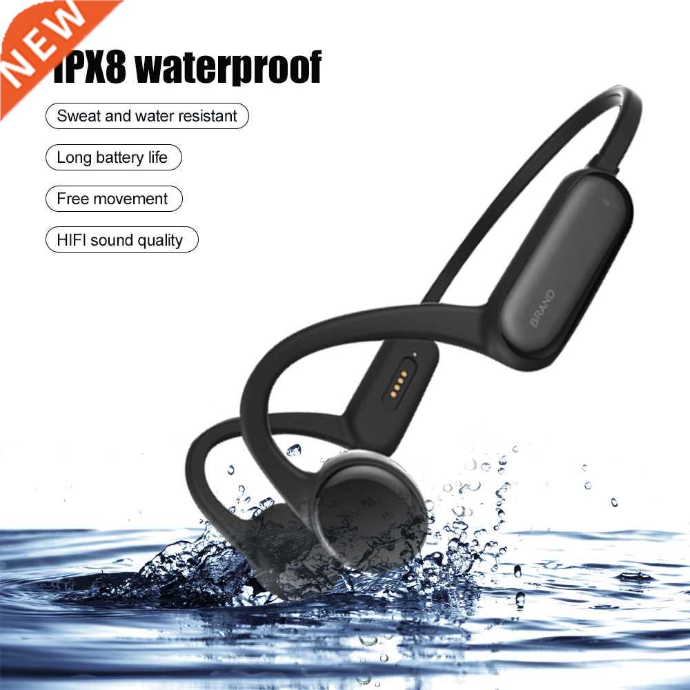 TWS Bone Conduction IPX8 Waterproof Headphones With Mic Blue